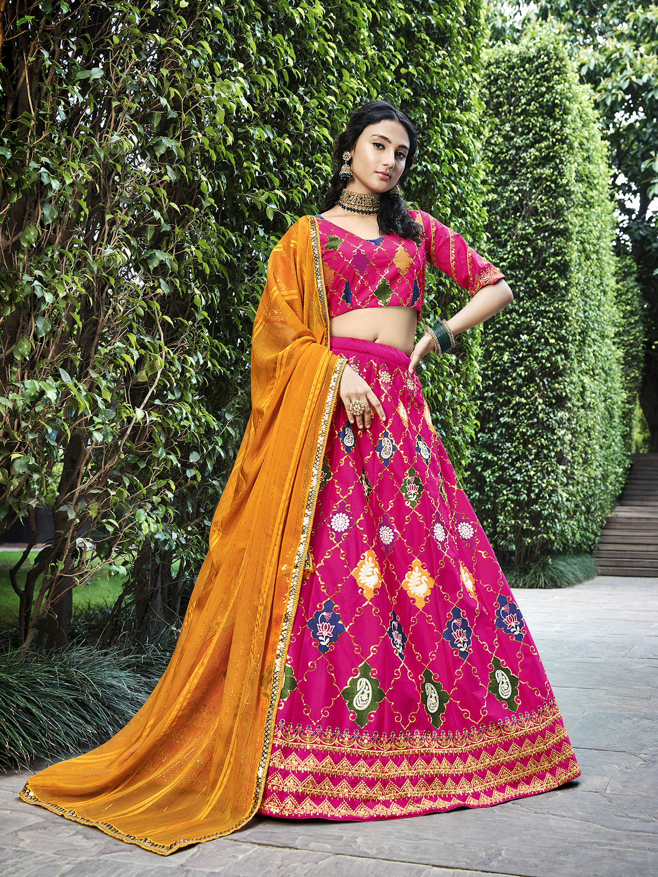 Rani Color Sequins Work Aristocratic Lehenga In Silk Fabric
