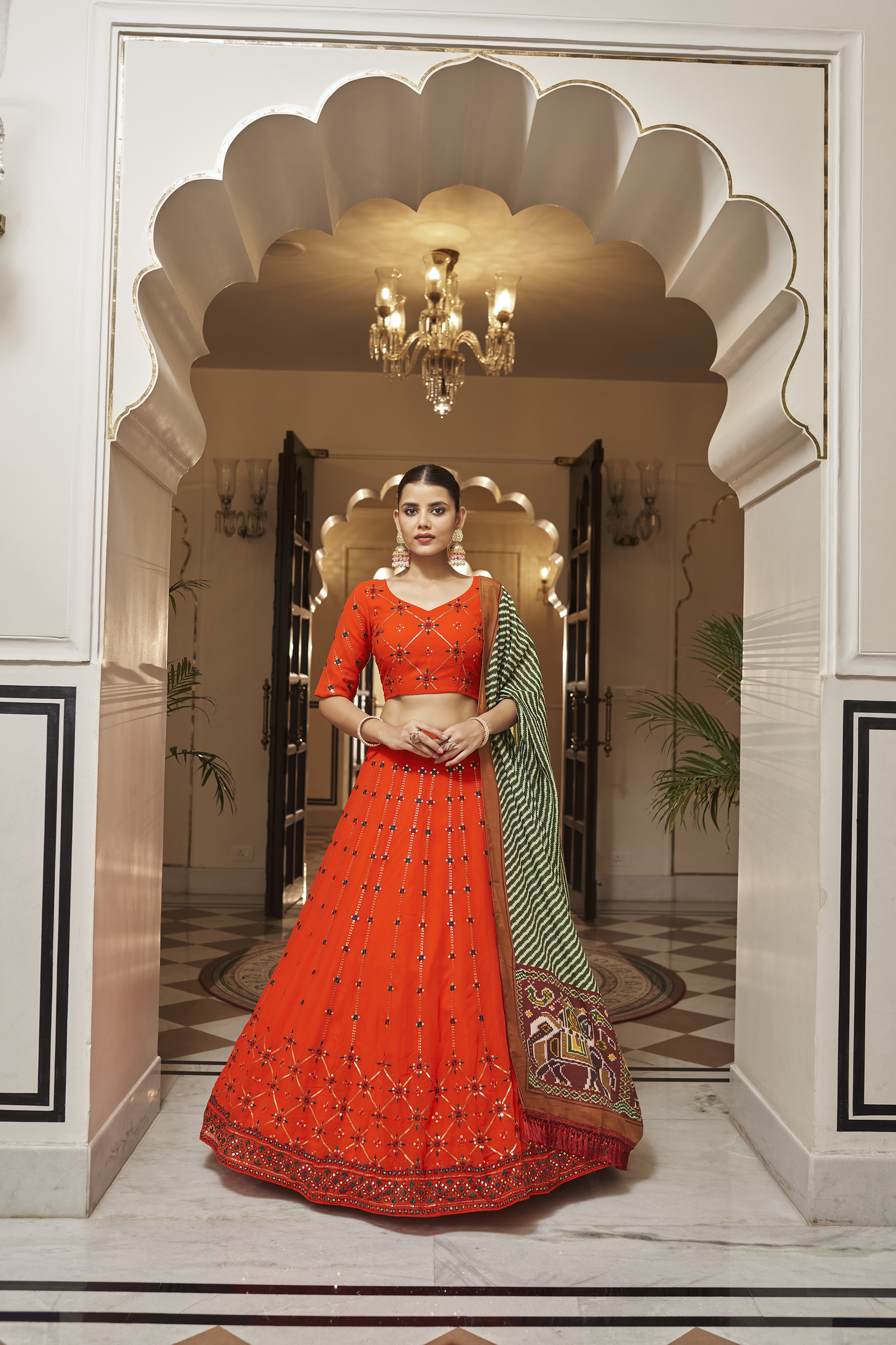 Orange Beautiful Lehenga Choli