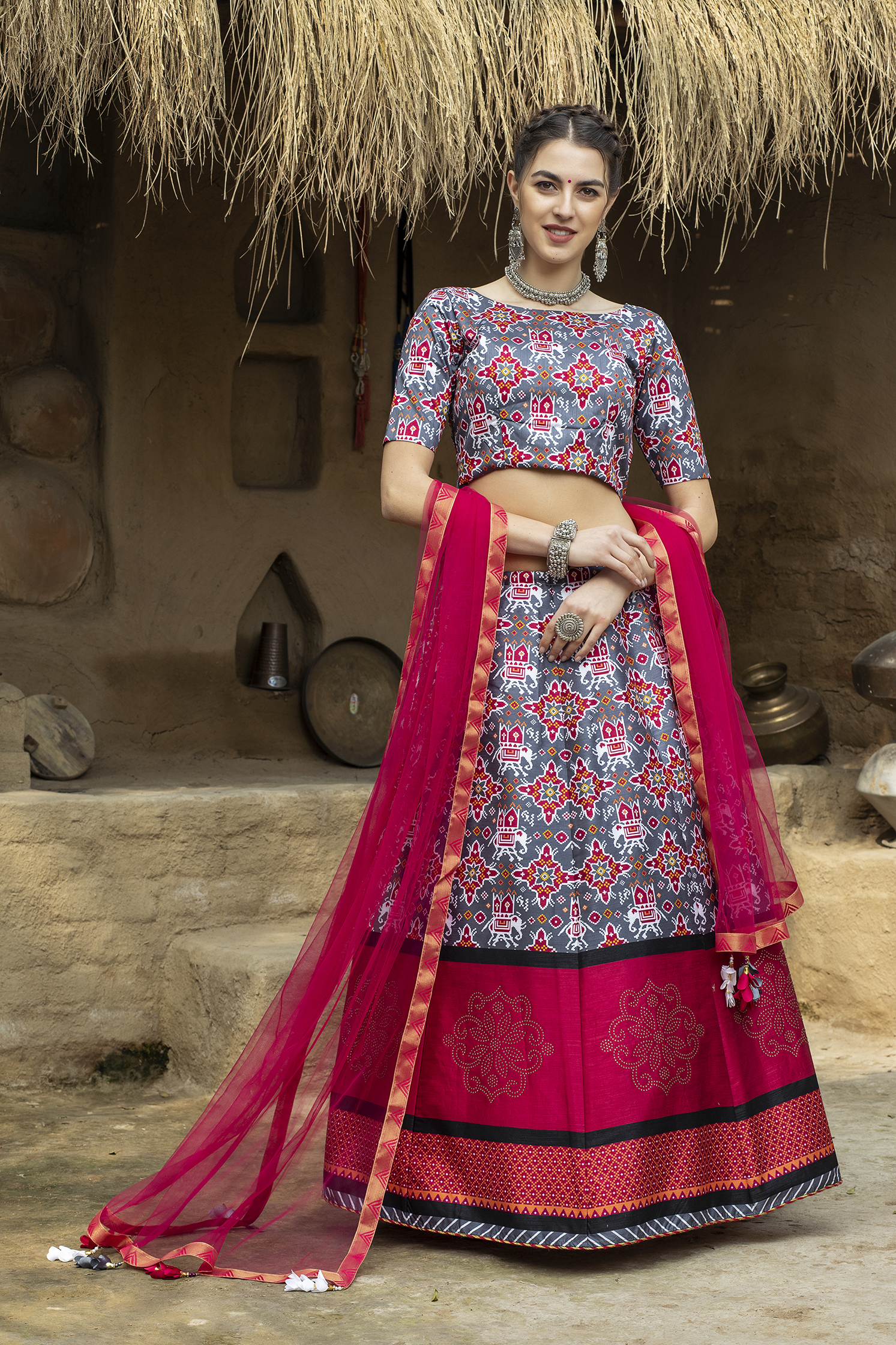 Patola Printed Art Silk Lehenga Choli