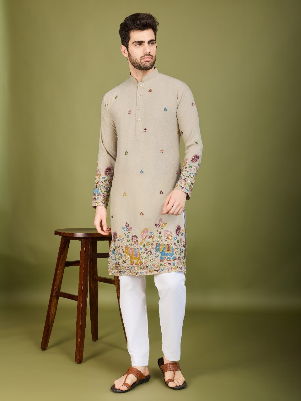 SHUBHVASTRA IVERY MENS KURTA